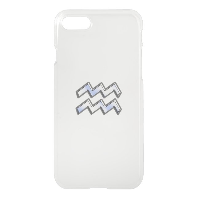 Aquarius Zodiac Sign on navy blue camo Uncommon iPhone Case (Back)