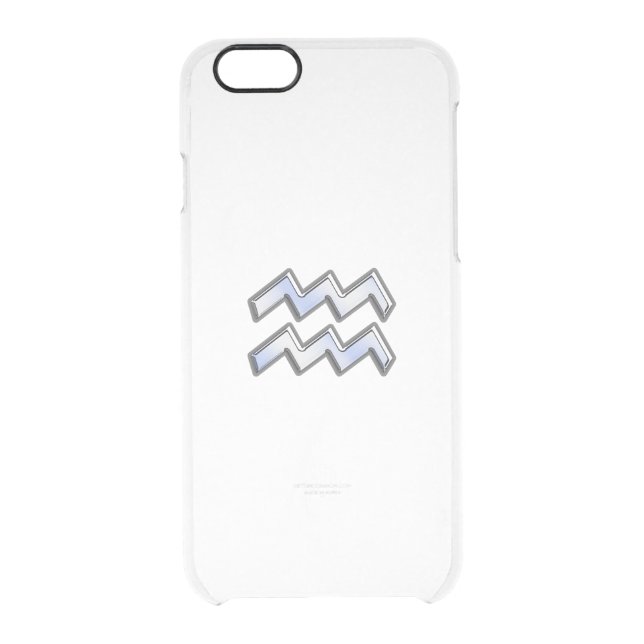 Aquarius Zodiac Sign on navy blue carbon fiber Uncommon iPhone Case (Back)