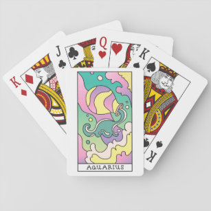 Aquarius Zodiac Sign Pastel Premium Playing Cards