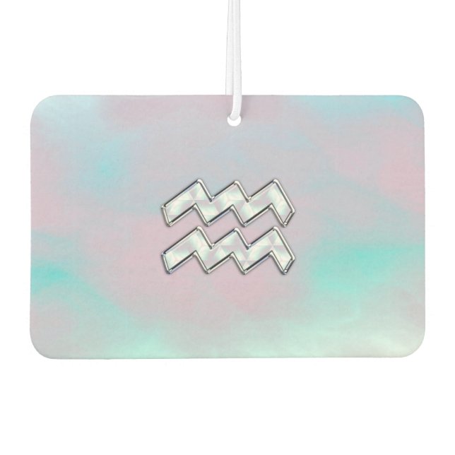 Aquarius Zodiac Sign Pastels Mother of Pearl Decor Car Air Freshener (Front)