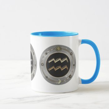 Aquarius Zodiac Sign Personalized Mugs by EarthMagickGifts at Zazzle