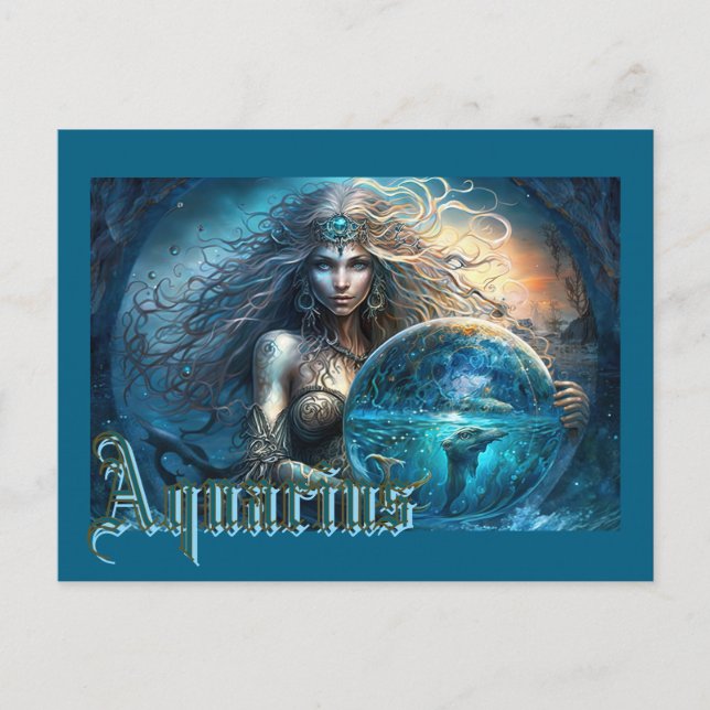 Aquarius Zodiac Sign Postcard (Front)