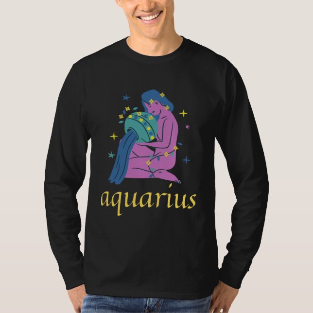 Aquarius Zodiac Sign s Astrology Horoscope T-Shirt (Front)