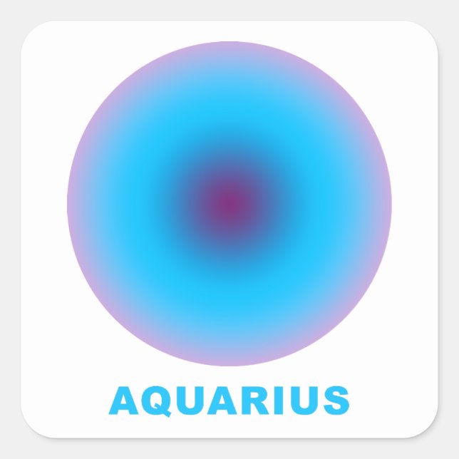 Aquarius Zodiac Sign Square Sticker (Front)