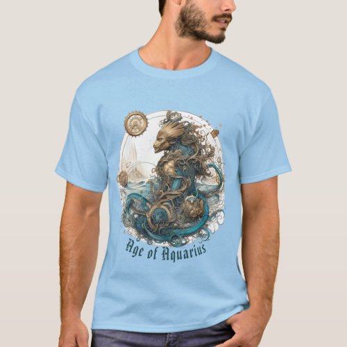 Aquarius zodiac sign steampunk T_Shirt
