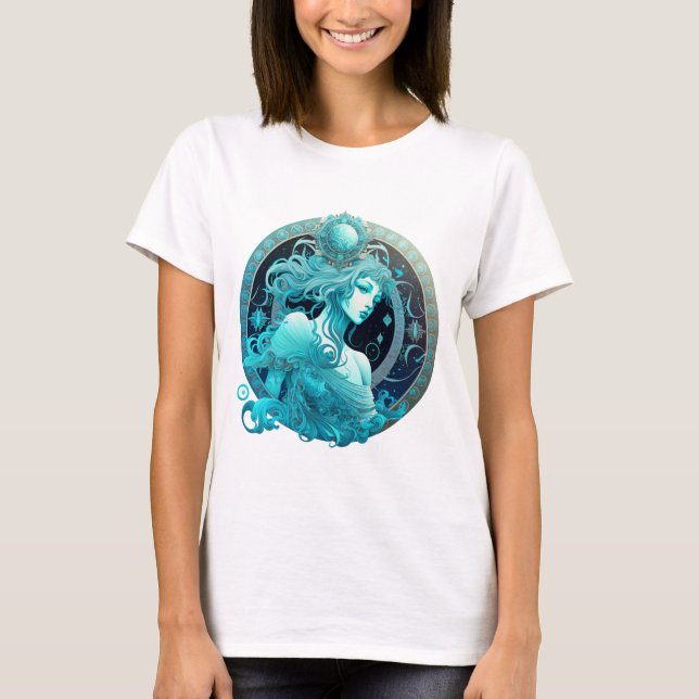 Aquarius Zodiac Sign Sublimation Design, Aquarius  T-Shirt (Front)