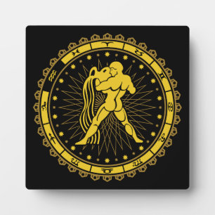 Aquarius - Zodiac Sign - Symbol - Horoscope Plaque