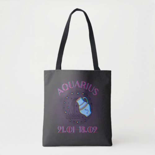 Aquarius zodiac sign tote bag