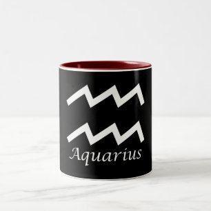 ‘Aquarius’ Zodiac Sign Two-Tone Coffee Mug