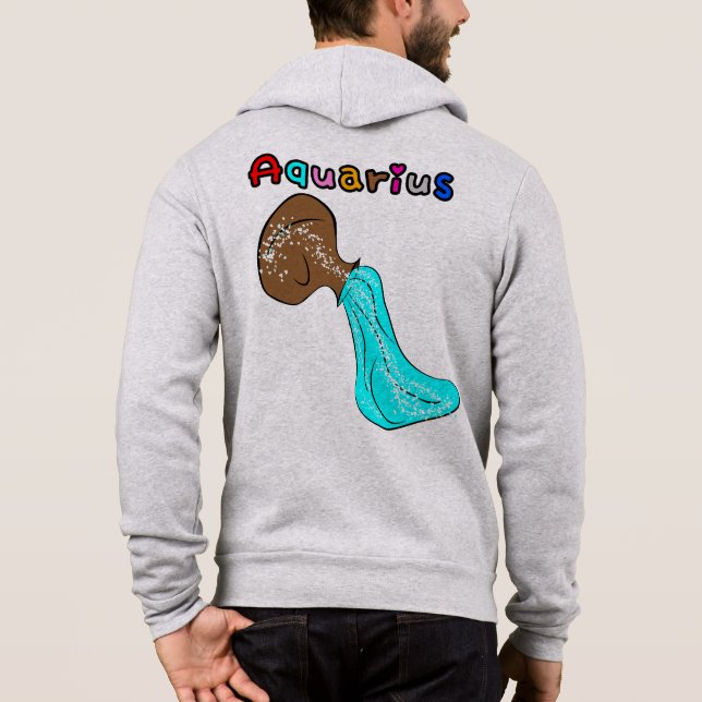 Aquarius Zodiac Sign | Water Bearer Astrology Hoodie (Back)