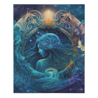 Aquarius Zodiac Sign Watercolor Design