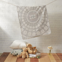 Aquarius Zodiac Signs Medallion Boho Neutral Baby Blanket