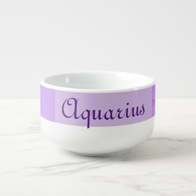 Aquarius Zodiac Soup Mug (Front)