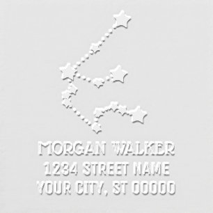 Aquarius Zodiac Star Constellation Name Address Embosser