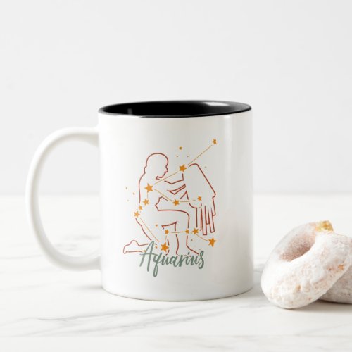 Aquarius Zodiac Star Sign Astrology Birthday Gift Two_Tone Coffee Mug