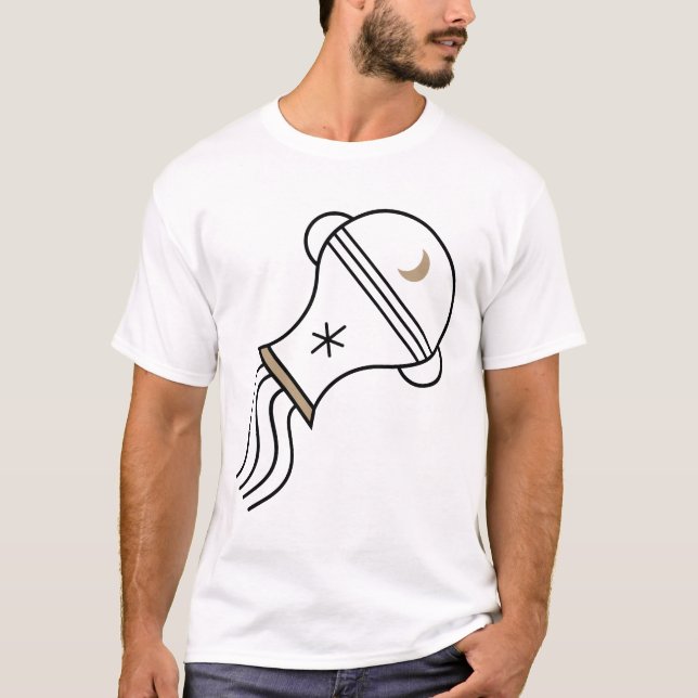 Aquarius zodiac star sign black and gold T-Shirt (Front)