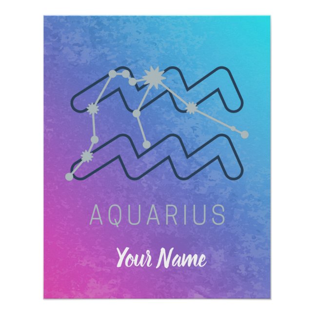 Aquarius Zodiac Star Sign Horoscope Constellation (Front)