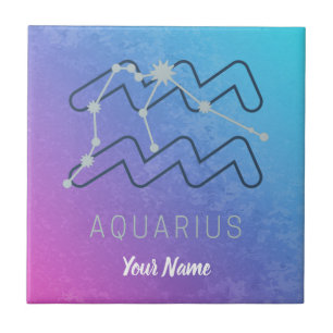 Aquarius Zodiac Star Sign Horoscope Constellation Ceramic Tile