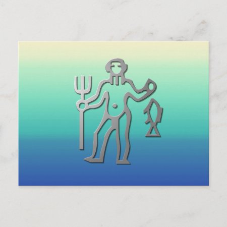 Aquarius Zodiac Star Sign In Light Silver Postcard