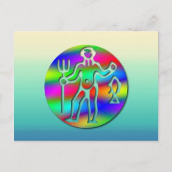Aquarius Zodiac Star Sign Rainbow Postcard by zodiac_shop at Zazzle