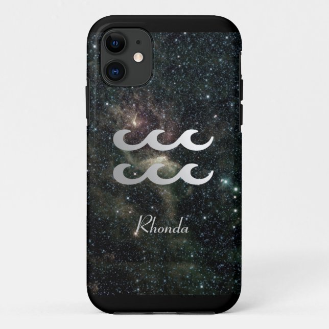 Aquarius Zodiac Star Sign Universe Case-Mate iPhone Case (Back)