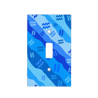 Aquarius Zodiac Stripes Light Switch Cover