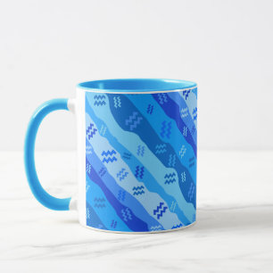 Aquarius Zodiac Stripes Mug