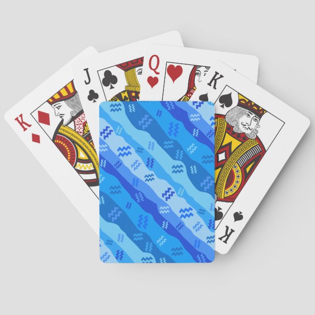 Aquarius Zodiac Stripes Poker Cards (Back)