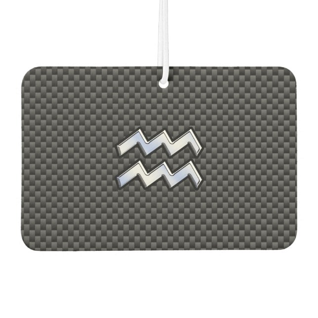 Aquarius Zodiac Symbol Carbon Fiber Decor Air Freshener (Front)