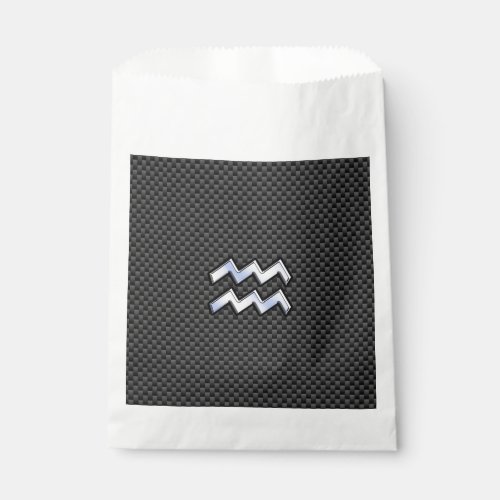 Aquarius Zodiac Symbol Carbon Fiber Decor Favor Bag