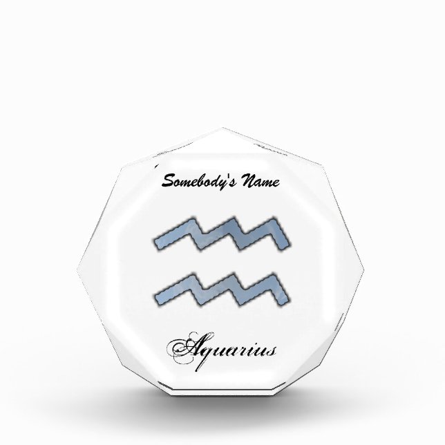 Aquarius Zodiac Symbol Element by K Yoncich Acrylic Award (Front)