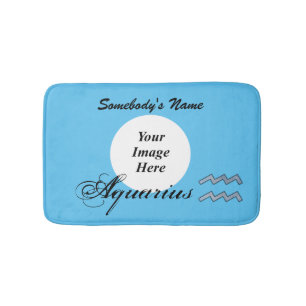 Aquarius Zodiac Symbol Element by K Yoncich Bathroom Mat