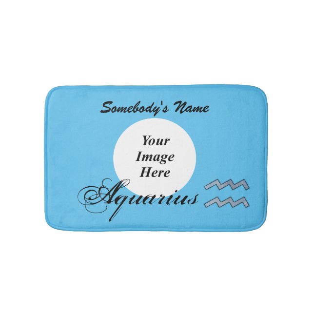Aquarius Zodiac Symbol Element by K Yoncich Bathroom Mat (Front)