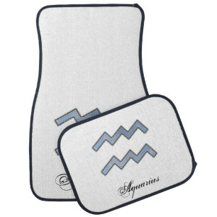 Aquarius Zodiac Symbol Element by K Yoncich Car Floor Mat