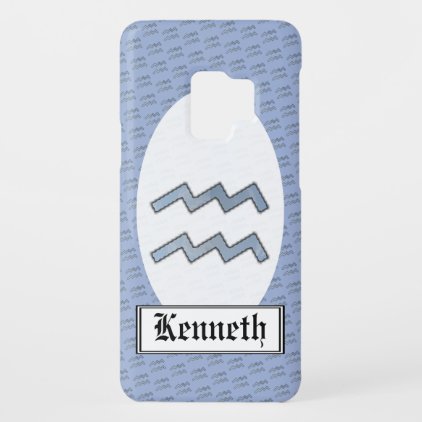 Aquarius Zodiac Symbol Element by K Yoncich Case-Mate Samsung Galaxy S9 Case
