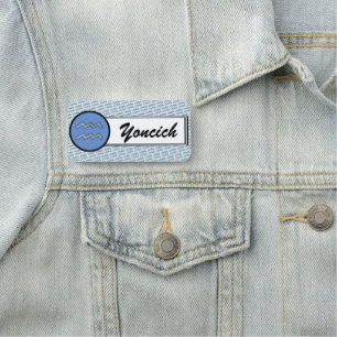 Aquarius Zodiac Symbol Element by K Yoncich Name Tag