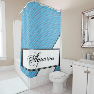 Aquarius Zodiac Symbol Element by K Yoncich Shower Curtain