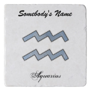 Aquarius Zodiac Symbol Element by K Yoncich Trivet
