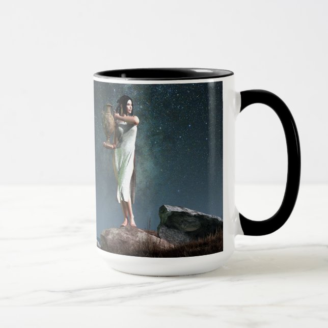 Aquarius Zodiac Symbol Mug (Right)