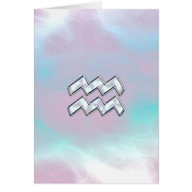 Aquarius Zodiac Symbol on Mother of Pearl Nacre (Front)