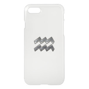 Aquarius Zodiac Symbol on olive green camo iPhone SE/8/7 Case