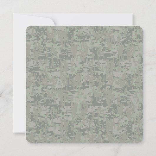 Aquarius Zodiac Symbol on olive green digital camo (Back)