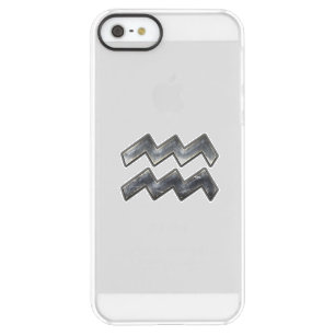 Aquarius Zodiac Symbol on olive green digital camo Permafrost iPhone SE/5/5s Case