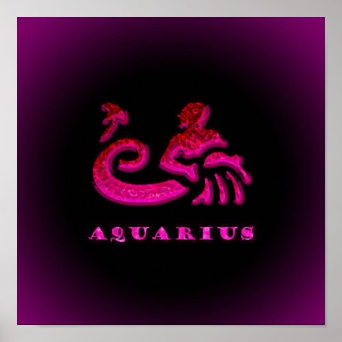 Aquarius Zodiac Symbol Poster