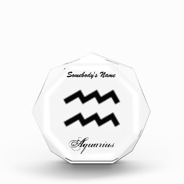 Aquarius Zodiac Symbol Standard by K Yoncich Award (Front)