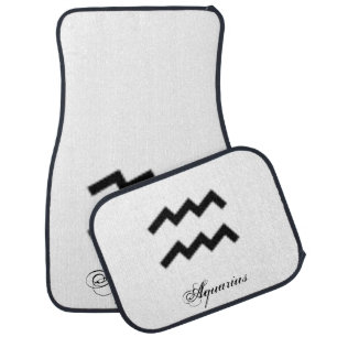 Aquarius Zodiac Symbol Standard by K Yoncich Car Mat