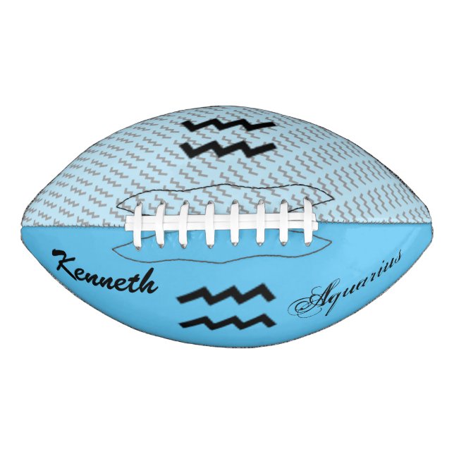 Aquarius Zodiac Symbol Standard by K Yoncich Football (Front)