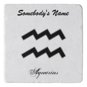 Aquarius Zodiac Symbol Standard by K Yoncich Trivet