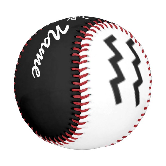 Aquarius Zodiac Symbol Standard by Kenneth Yoncich Baseball (Angled)