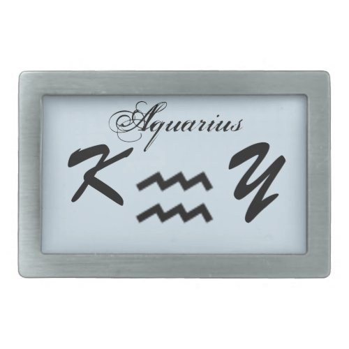 Aquarius Zodiac Symbol Standard by Kenneth Yoncich Belt Buckle
